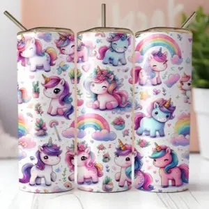 Unicorn | 20oz Skinny sublimation tumbler transfer print out (TRANSFER ONLY, NOT A FINISHED TUMBLER)