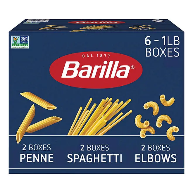 Barilla Pasta Variety Pack - Assorted Flavors Food Staples, 1 lb Each, 6-Pack