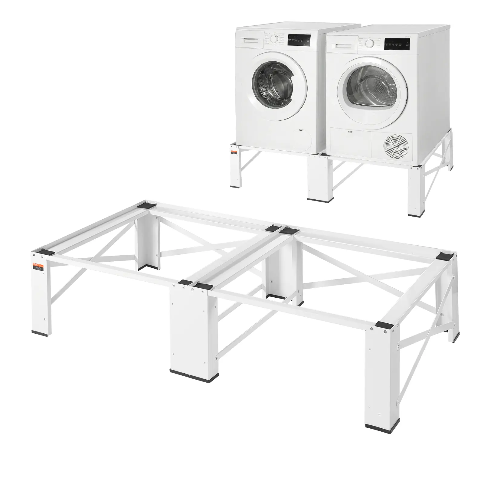 【Summerfinds】VEVOR Laundry Pedestal, 12 in Height, Washer and Dryer Pedestals with 700 lbs Weight Load Capacity, Non-Slip Feet, 28.3 x 28.3 in Washing Machine Stand Universal Fit, White, 2 Pack