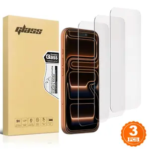 9H Hardness 3-in-1 2.5D High Transparent Protective Tempered Glass Privacy Screen Protector for iPhone 17 Pro Max 6.9-in, Anti-Scratch, Bubble-Free, Case-Friendly, Anti-Fingerprint Coating, Phone Accessories, Casing Cover