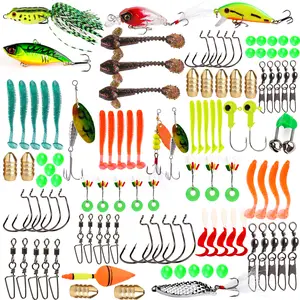 Sougayilang Comprehensive Bait Accessories Set with Fishing Hooks - Outdoor Fishing Gear, Multiple Bait Types Including Topwater Lures, Ideal for Bass, Trout, Adult Anglers