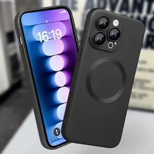 Luxury Magnetic Wireless Charge Phone Case For iPhone 7 8 SE2  7 PLUS X XR XS MAX 11 12 13 14 15 16 Pro Max Plus Soft Magnetic Matte Bumper Lens Protection Cover