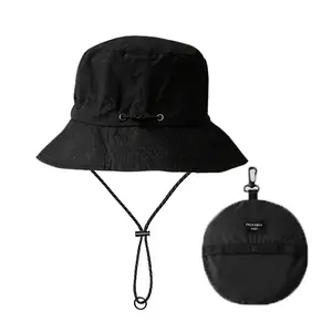 Splash-Proof Packable Bucket Hat for Men Women Lightweight Foldable Fishing Hiking Sun Hat with Adjustable Chin Strap