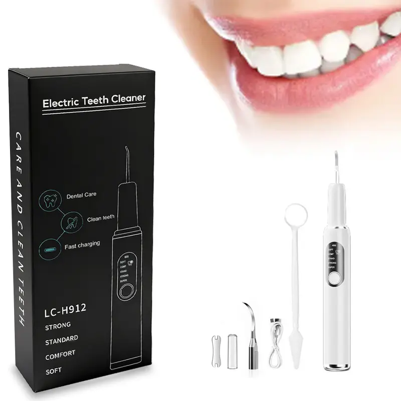 Ultrasonic Teeth Cleaning Machine - Rechargeable Fastcharging Portable Dental Scaler, Tartar Remover for Teeth, Effective Tartar Removal Tool with Dental Accessories & Replaceable Brushes for Daily Care