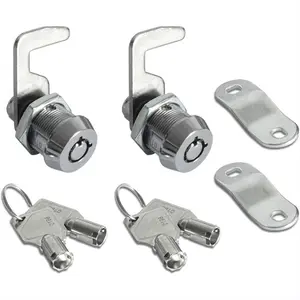 2 Pack Toolbox Lock 5/8" Tubular Cam Replacement Lock Hook Cam Keyed Alike with 4 Keys