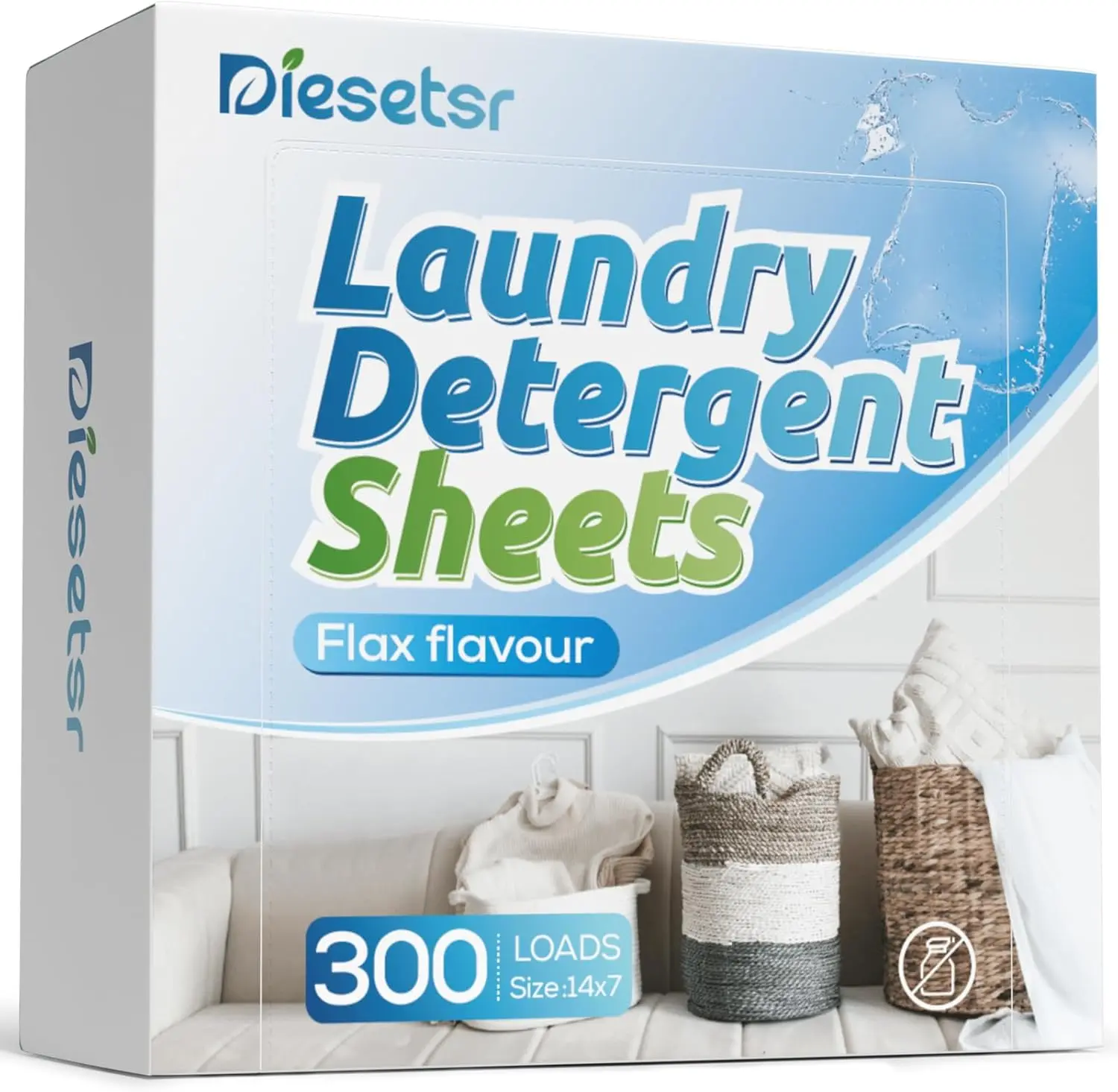 Laundry Detergent Sheets 300 Loads Laundry Sheets ,Travel ,Sheets ECO-friendly Plastic-Free,Clothes Washing Soap Sheets-Fresh Linen Household Cleaner