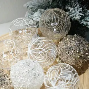6PCS/Set Christmas Balls Ornaments Xmas Balls Decoration, Shatterproof Christmas Balls Ornaments for Christmas Tree DIY. Painting & Glittering Hanging Ball for Party Event Home Ornaments