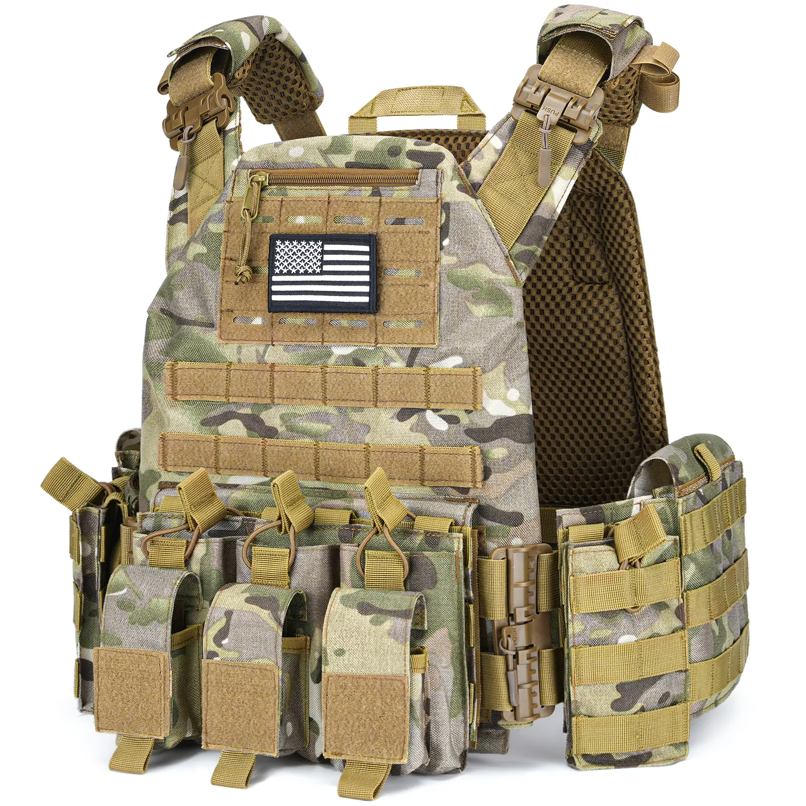 Multi-Purpose Outdoor Tactical Vest - Durable 900D Nylon, Quick Release Adjustable Fit & Ample Storage，Breathable & Comfortable