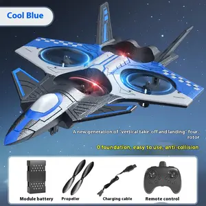 Fancy Fantastic Cool Blue LED Foam RC Fighter Jet Drone UFO Sliding Remote Control Airplane 120m Altitude Outdoor Electric Toys Gift