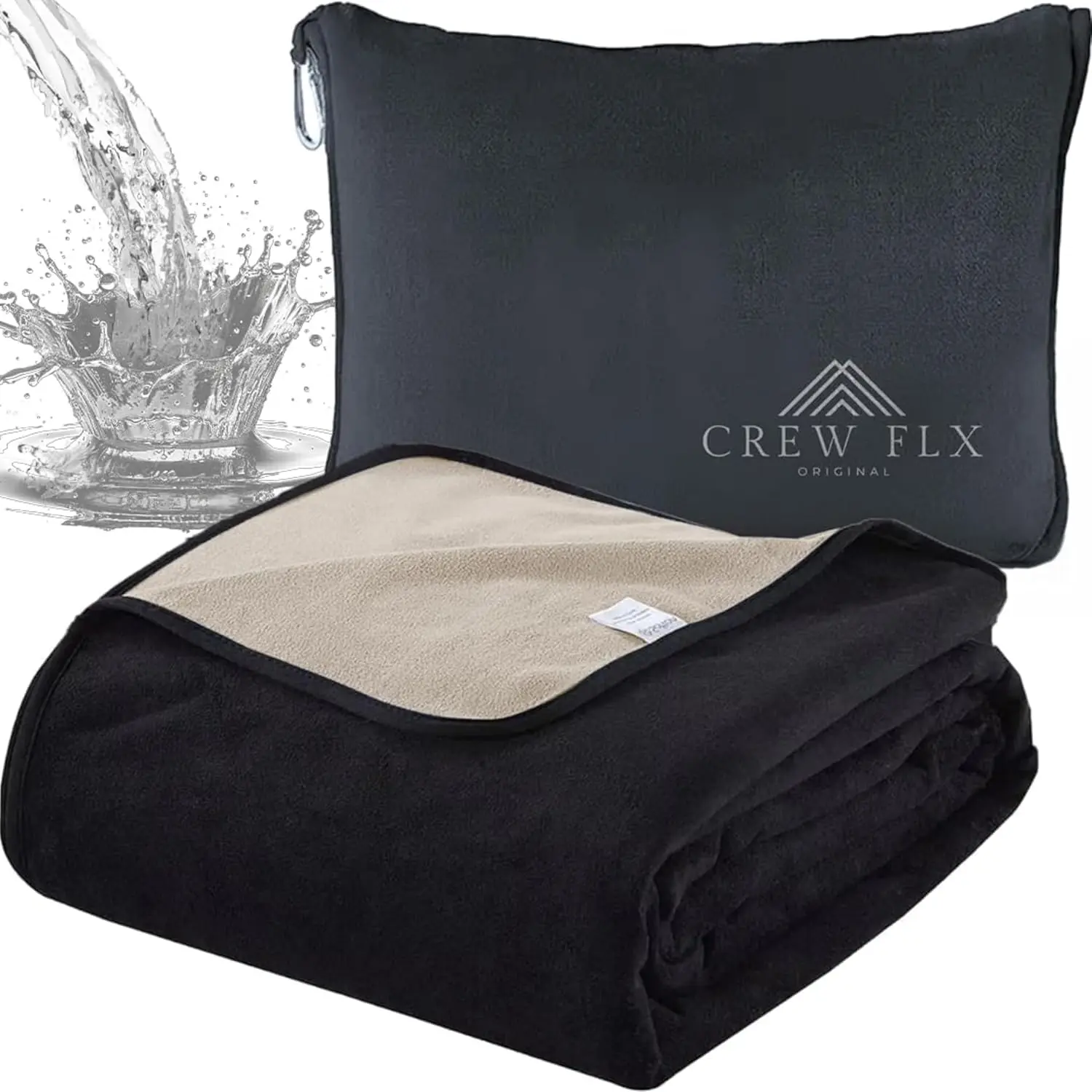 CREW FLX Waterproof Blanket for Bed - Lightweight Double Fleece Couples Blanket with Extra Softness Noiseless Feature, Multicolor - Ultimate Comfort and Protection