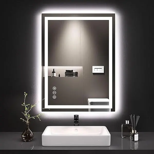 28x36 in Wall-Mounted LED Vanity Mirror with Light - Adjustable, Modern, Anti-Fog, Dimmable, Touch Button Controls for Bathroom Makeup Vanities, Easy Installation, Bathroom House Decor