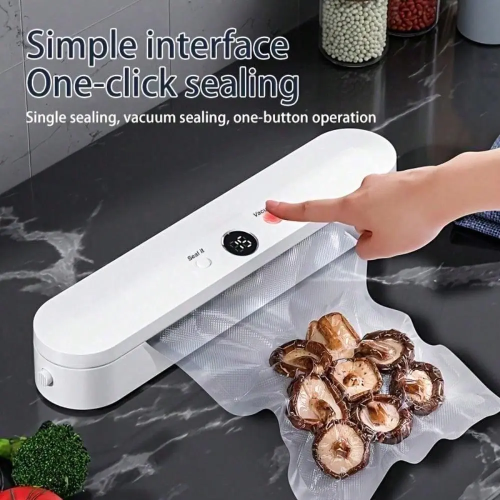 1 Smart Vacuum Sealer Machine With Display For Preserving Freshness Camping Portable Food Saver, Easy One-Touch Operation