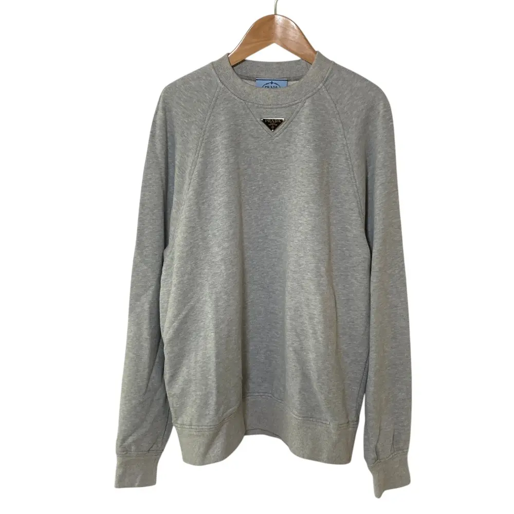 Pre-owned PRADA Cotton Small Leather Goods Triangle Logo Raglan Sweatshirt