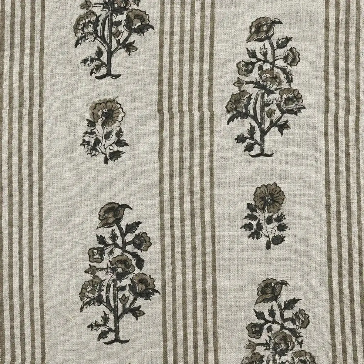 Arla Hand Block Printed Linen Fabric