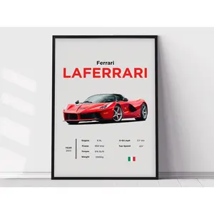 LaFerrari Digital Poster Print, Boys Room Decor,  Home Office Art, Room Decor, Digital Posters, Car Posters
