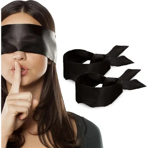 2-Piece Silk Satin Eye Sleep Masks, Soft Blindfold Eye Covers, 155cm/62" Silk Sleeping Masks for Valentine's Gift