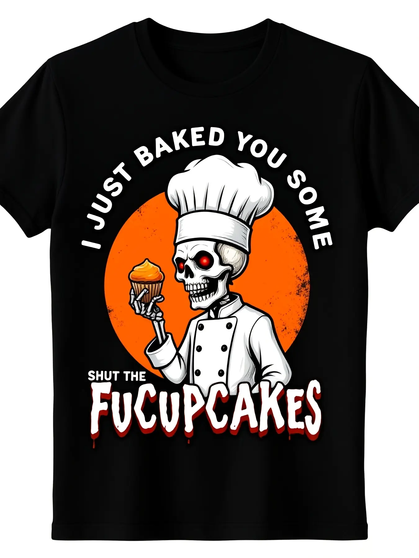 Funny Chef Cupcake Graphic TShirt I Just Baked You unisex soft cotton short sleeve t shirt, vintage graphic casual tee for men women teens, perfect birthday holiday gift for camping travel gym daily street  wear