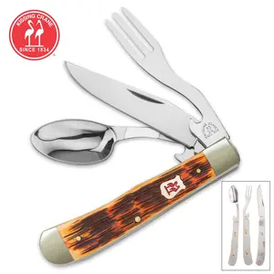 Kissing Crane Amber Bone Camp Dining Tool