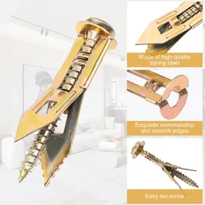 Expansion Screw Sleeve - Set Hammer Driver Anchor with Screw Nail-in Drywall Plaster Fixing Expansion Anchor Bolt Adjustable Bracket Sturdy Bracket