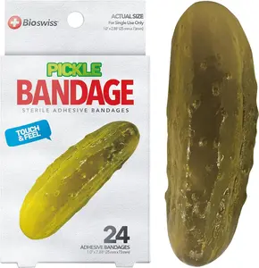BioSwiss Bandages, Pickle Shaped Self Adhesive Bandage Set, Latex Free, Sterile Wound Care, 24 Count