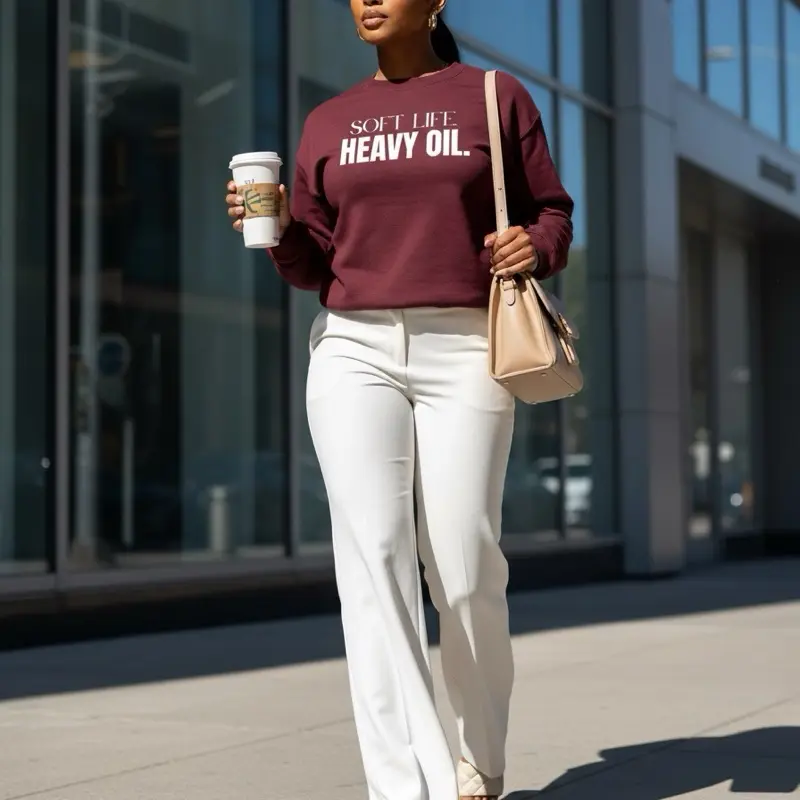 Women's Soft Cotton-Polyester Blend Hoodie Tops - Longsleeves, Oversized Fit, Heavy Oil Resistant, Casual, Ribbed Statement Sweatshirt for Joggers