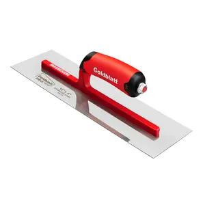 Goldblatt RED Stainless Steel Finishing Trowel, Professional Drywall Masonry Trowel with Soft Grip Handle, Lightweight Magnesium Shank, Plastering Trowel for Sheetrock Wallboard Plasterboard