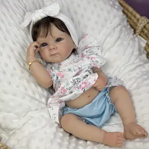 19-Inch (48cm) Reborn Baby Doll - Cute Collectible, Soft Vinyl, Jointed Soft, Handmade Dolls Gifts for Kids, Bathe & Play House Toy, Cute Doll Collectible
