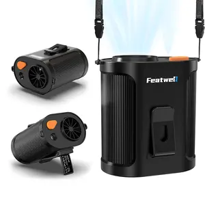 Featwell Portable Waist Fan with Mist 5-in-1, 18Hrs Fast Cooling, 5 WindSpeeds Cooling Fan, 14800 RPM, 2 Mist Modes, Rechargeable Camping Fan for Outdoor