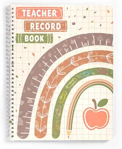 120 Pages Teacher record book 11 x 8.27inch Teacher grade book Spiral bound Lesson planner Attendance book for School Classroom Office Supplies,Double Sided Printing