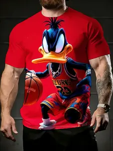 men's short sleeve T-shirt Daffy Duck Basketball Player Jersey Design spring and summer 3D printing sports leisure Casual fashion, comfortable design, men's summer, summer outdoor wear men's football jersey