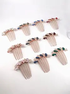 1PC Women's Elegant Butterfly Design Metal Hair Comb, 5-Pronged Water Drill Decorative Accessory for Daily Use, All Season Wear