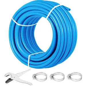 VEVOR Pex Tubing,  1\" Pex Pipe 300ft Flexible Pex Hose Non Oxygen Barrier Pex Tube Coil 80-160psi Pex Water Line Blue Pex Piping for Hot & Cold Water Plumbing Open Loop Radiant Floor Heating System