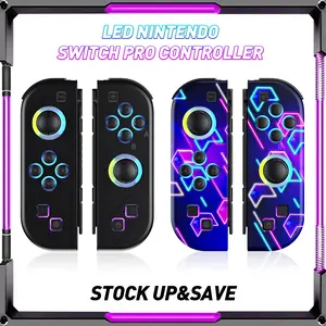 Switch Controller for Nintendo Switch, Switch Controller Joycon (L/R) with RGB Light Compatible with Nintendo Switch/ Switch Lite /Switch OLED