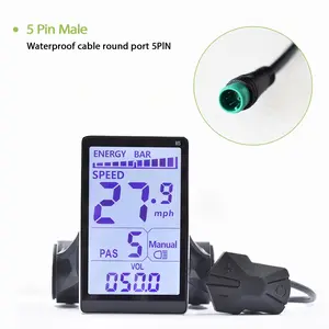 Waterproof Electric Bicycle Controller Connection, M5 5-Pin Wired Display for Uart 2 Protocol, Ideal for E-Bike Accessories, Ebikes
