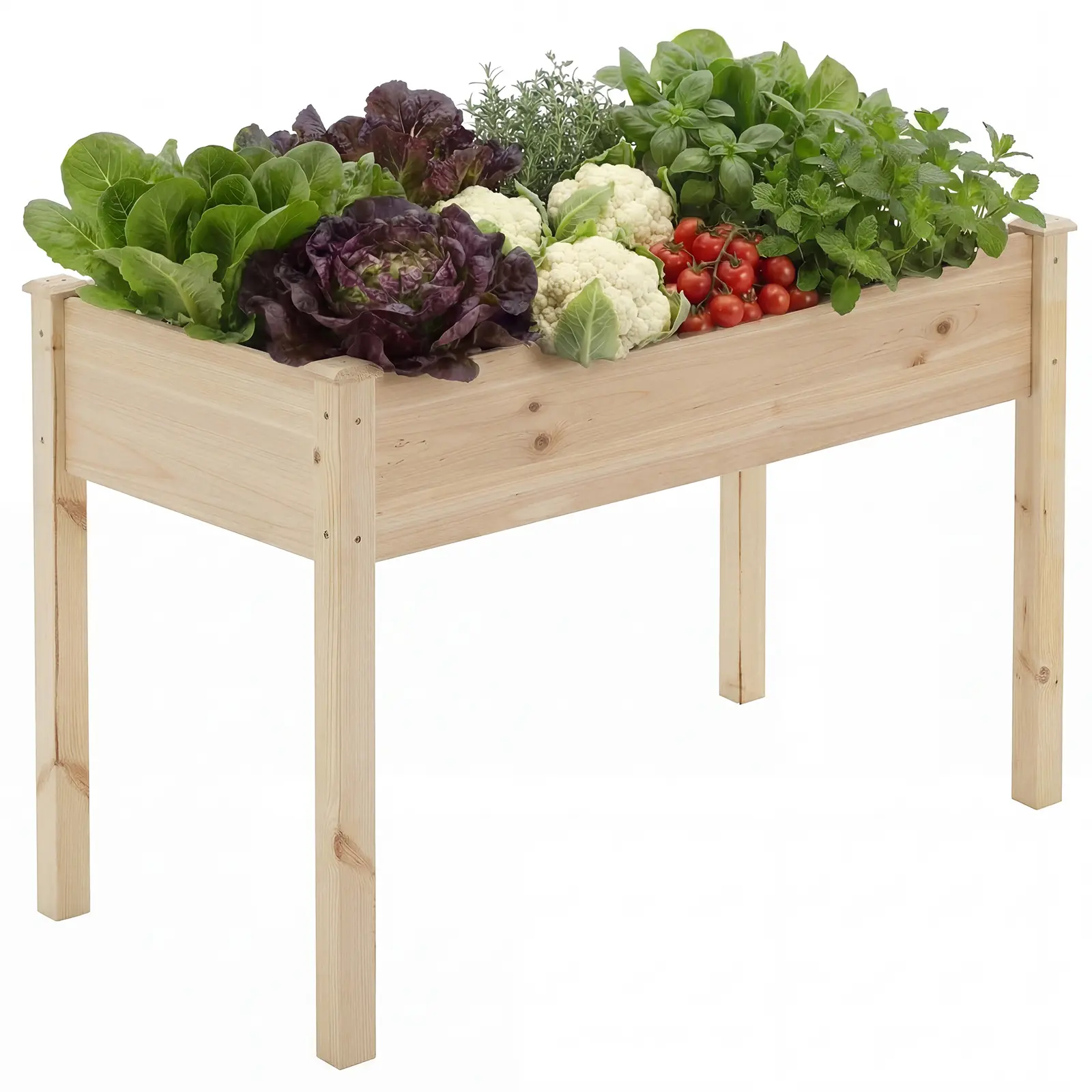 Wooden Raised Garden Bed, Outdoor Planter Box Kit for Vegetables, Flowers and Herbs