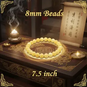 Natural Orange Calcite Beaded Bracelet – Happiness, Confidence & Abundance Manifestation Crystal-8mm