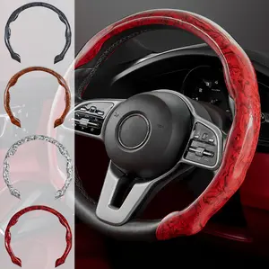 Steering Wheel Cover with Anti-Slip Grip, fits 14'' to 15 inch Round Wheels and Compatible with for Tesla, Toyota, Honda, Nissan Models（Sedans and SUVs）