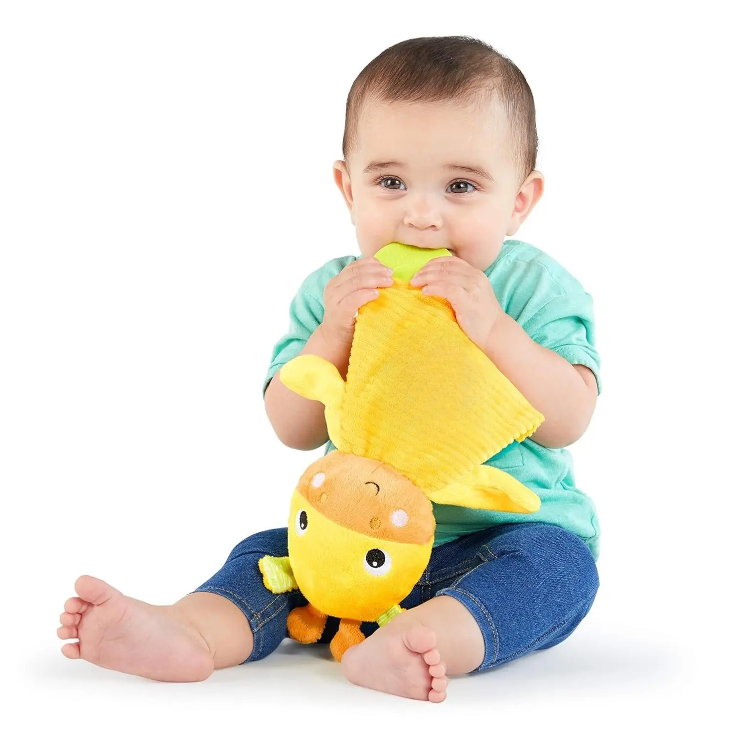 Giraffe Plush Sensory Teether, Soft Crinkle Baby Toy for Gum Relief, BPA-Free Snuggle and Teethe Buddy for Travel