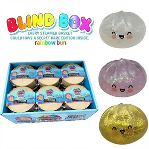 12pcs Glitter Series Expressive Big Dumpling Squishy - Blind Box, Mysecret Bun Fidget Toy, Soft TPR Material, Stress Relief, Unboxing Surprise,  Rare squishy Random Style per Pack.Perfect for graduation, great for students to exchange gifts (Random 1pc)