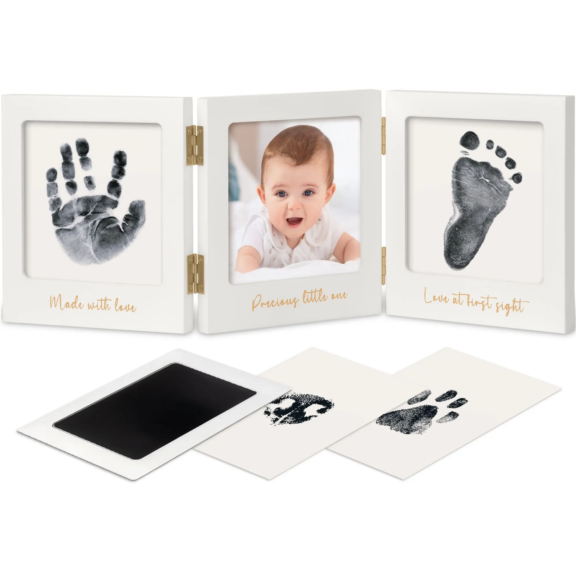 Inkless Baby Handprint and Footprint Kit for Newborn - Baby Footprint Kit,Newborn Keepsake Nursery Picture Frame,Dog Paw Print Maker,Personalized Gifts for New Mom,Showers & Registry