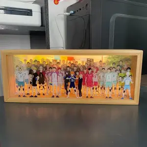 Haikyuu!!NARUTO  Figure animation peripheral three-dimensional painting family photo 3-speed LED solid wood picture frame ornament