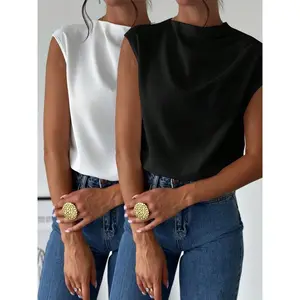 Women's Solid Color Blouse, Formal Basic Elegant Top for Work Office Business, Ladies Clothes for All Seasons（gift）