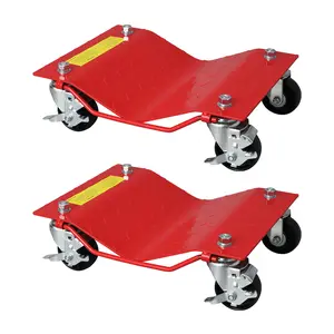 Car Wheel, 3000 LBS, Heavy Duty Car Dolly Set with Locking 360° Casters for Moving Cars, Trucks, Trailers, Motorcycles, and Boats, Set of 2 Pcs/Red