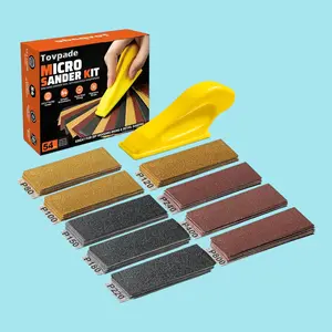 Tovpade 54PCS Premium Micro Sander Kit, 3-in-1 Set with 80-800 Grit Sandpaper, Ergonomic Grip for Precision Sanding, Ideal for Wood, Crafts, Furniture, and DIY Projects