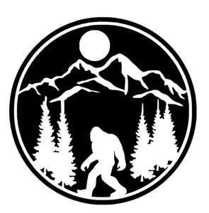bigfoot sasquatch mountain forest moon home decor car truck vinyl decal sticker 5"