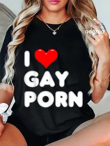100% Cotton Gag Gift I Love Gay porns T-Shirt