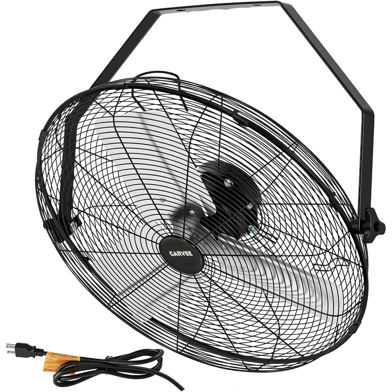20 Inch Industrial Wall Fan 4800 CFM 3-Speed 360° Adjustable, Heavy-Duty Metal Housing Efficient Ventilation Space-Saving Design for Durable Indoor Air Circulation