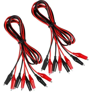 4 Groups 1M Alligator Clips Electrical, Insulated Test Leads with Alligator Clips, Stamping Double-ended Jumper Wires for Electrical Testing, Circuit Connection, Experiment