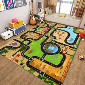 1 Piece of Children's Playground Play Carpet Mat Carpet Print Decoration Welcome Soft Kitchen Floor Mat Floor Mat Living Room Decoration Carpet Home Decor Painted Floor Rug Suitable for Indoor and Outdoor Home Decoration