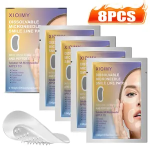 8pcs Hyaluronic Acid & Peptide Dissolvable Micro Needle Face Patches, Hydrating Mask, for Face Forehead Smile Lines Chin Lip Eye, All Skin Types
